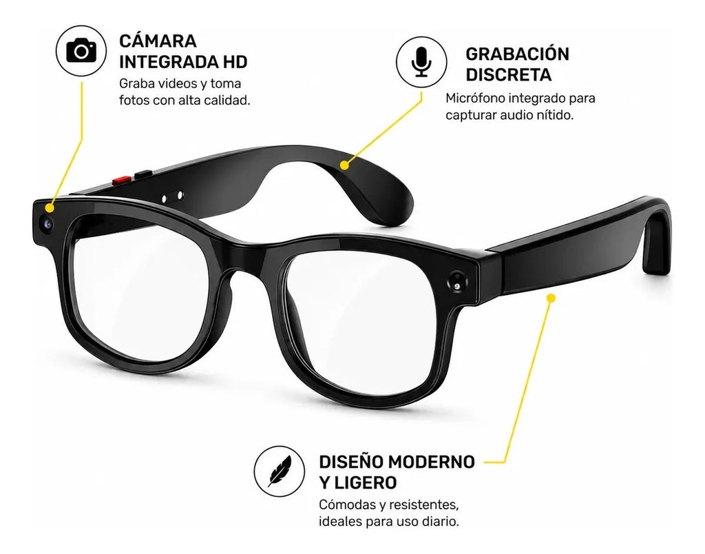 Gafas inteligentes con Cámara HD, Bluetooth  y AI