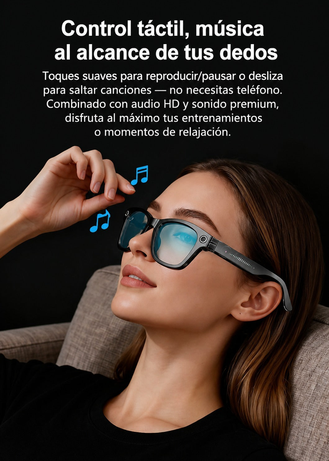 Gafas inteligentes con Cámara HD, Bluetooth  y AI