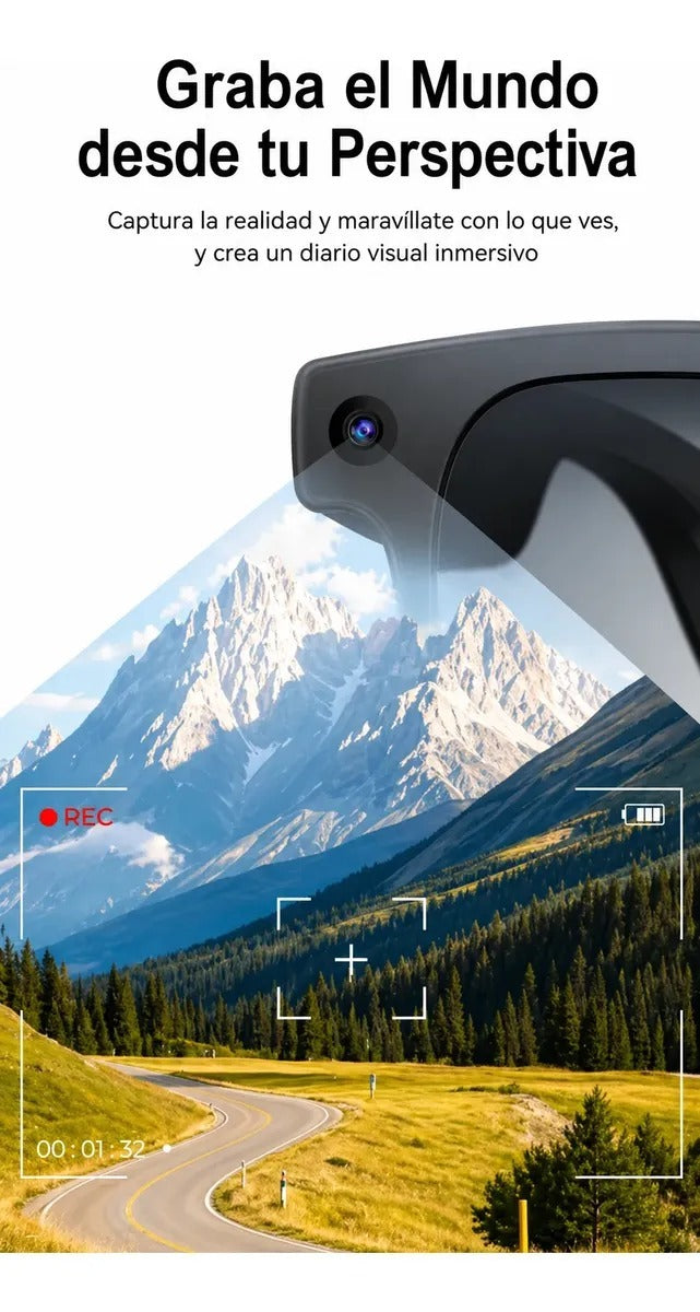 Gafas inteligentes con Cámara HD, Bluetooth  y AI